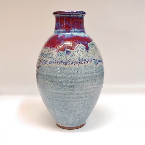 #221150 Vase Blue, Red, White $24 at Hunter Wolff Gallery